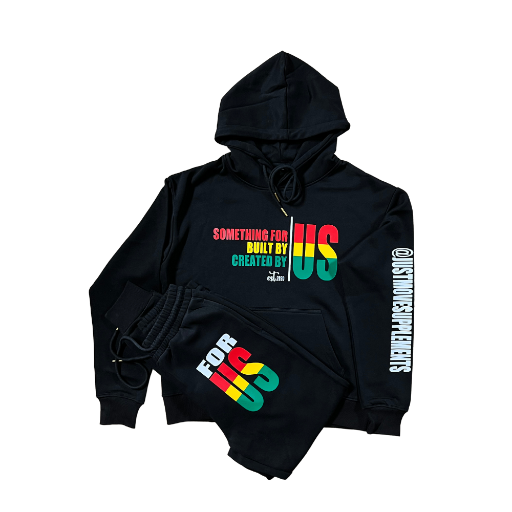 Built By US Sweatsuit - Red, Green& Yellow On Black