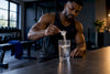 Black beginner measuring pre-workout powder