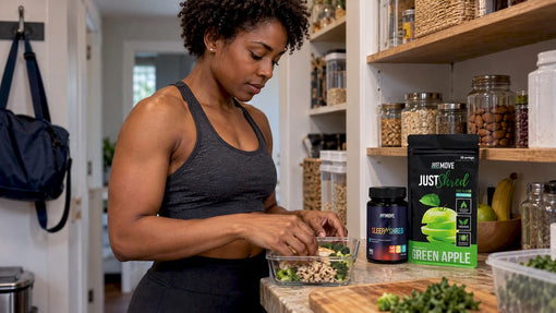 Black athlete organizing meals and supplement timing