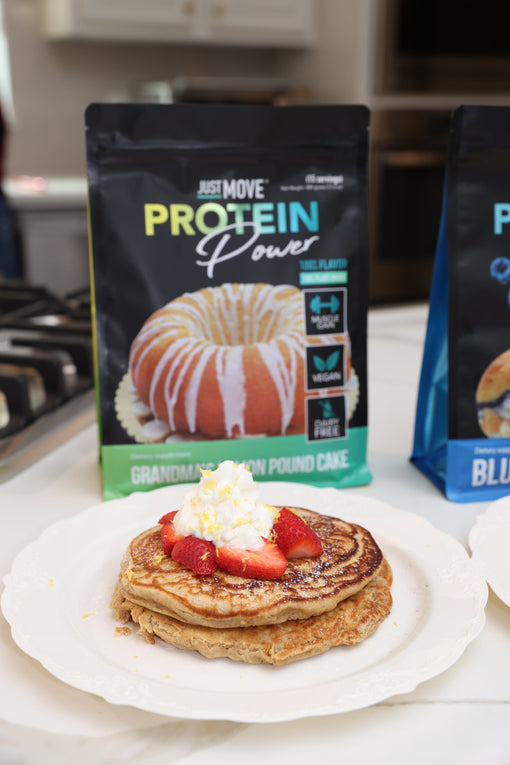 Just Move Supplements: Lemon Poundcake Protein Pancakes