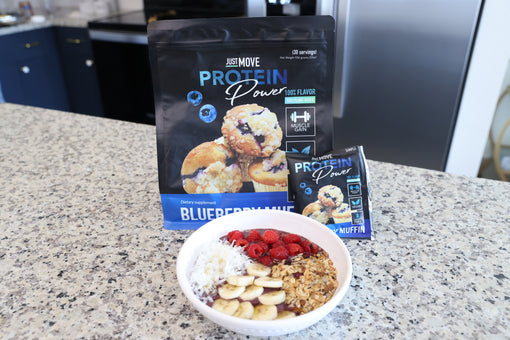 Just Move Supplements: Bussin Blueberry Protein Power Bowl