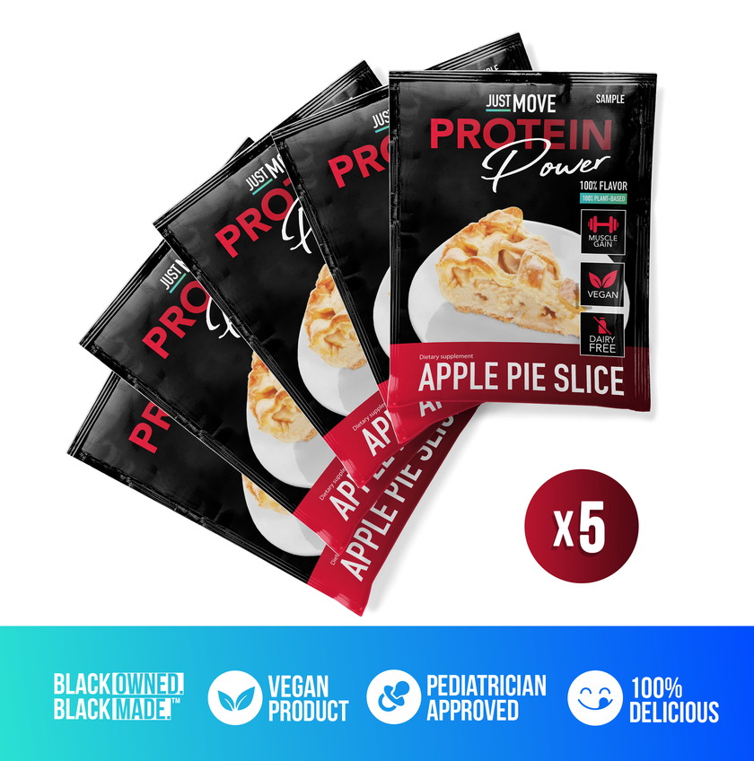 Assorted protein single serving sample pack from Just Move Supplements, featuring five individual protein portions.