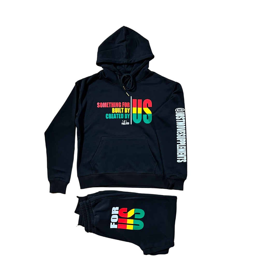 Built By US Sweatsuit - Red, Green& Yellow On Black