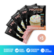 Assorted protein sample pack with five single-serving packets from Just Move Supplements, ideal for on-the-go nutrition.